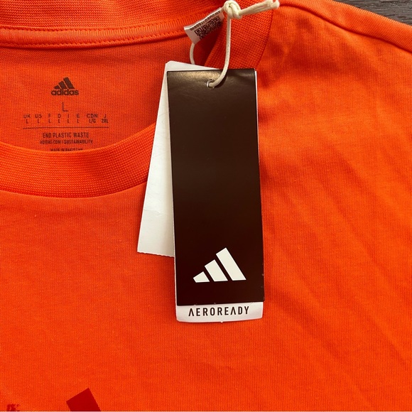 Adidas Aeroready Orange Athletic T-Shirt - Picture 6 of 8
